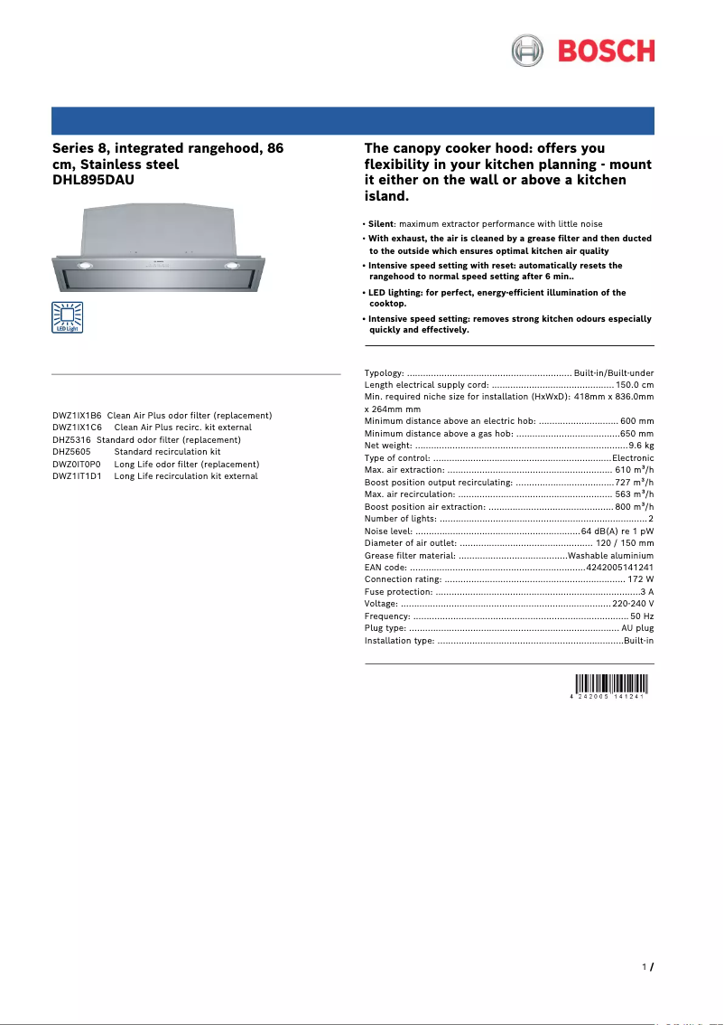 Imagen de la primera página del manual del dispositivo DHL895DAU
