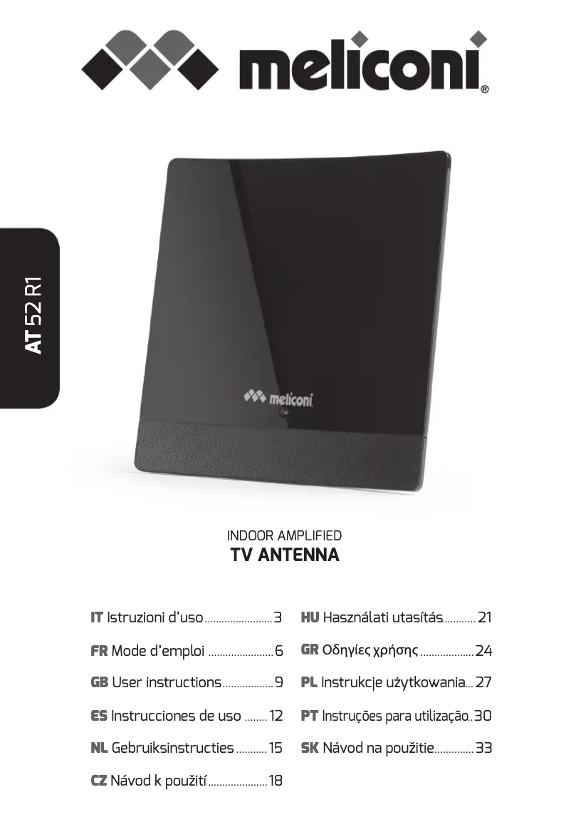 Page 1 de la notice Manuel utilisateur Meliconi AT 52 R1