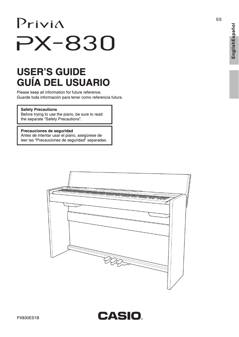 Image de la première page du manuel de l'appareil Privia PX-830