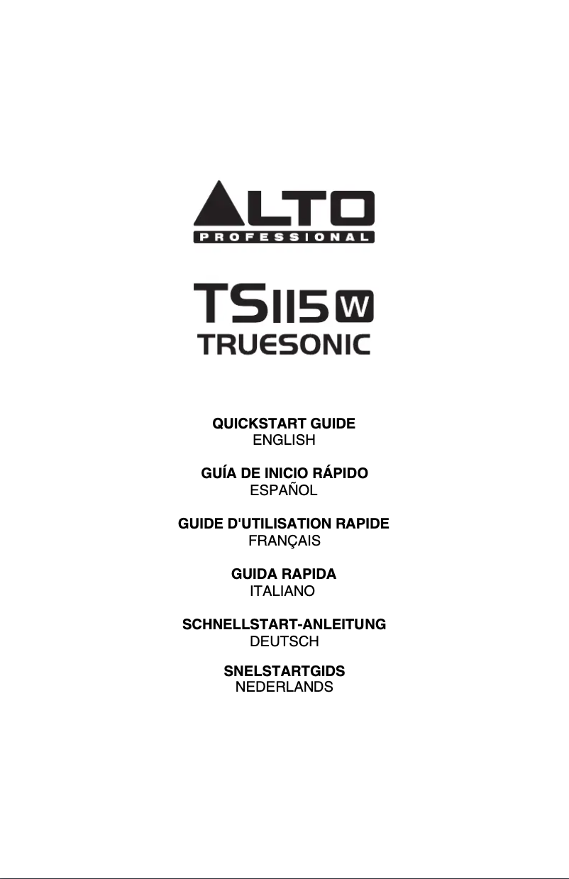 Page n°1 - Manuel utilisateur Alto TS115W