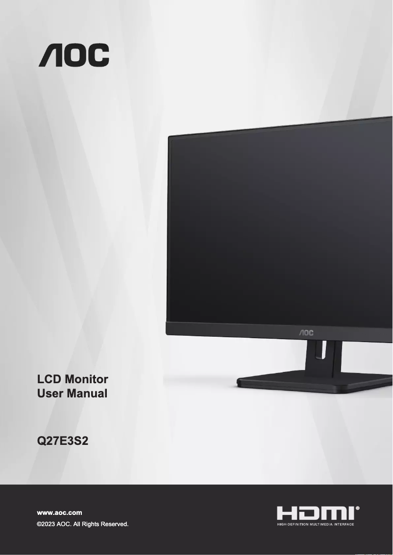 Image de la première page du manuel de l'appareil Q27E3S2