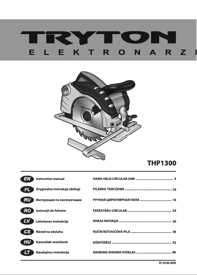 Page n°1 - Manuel utilisateur Tryton THP1300