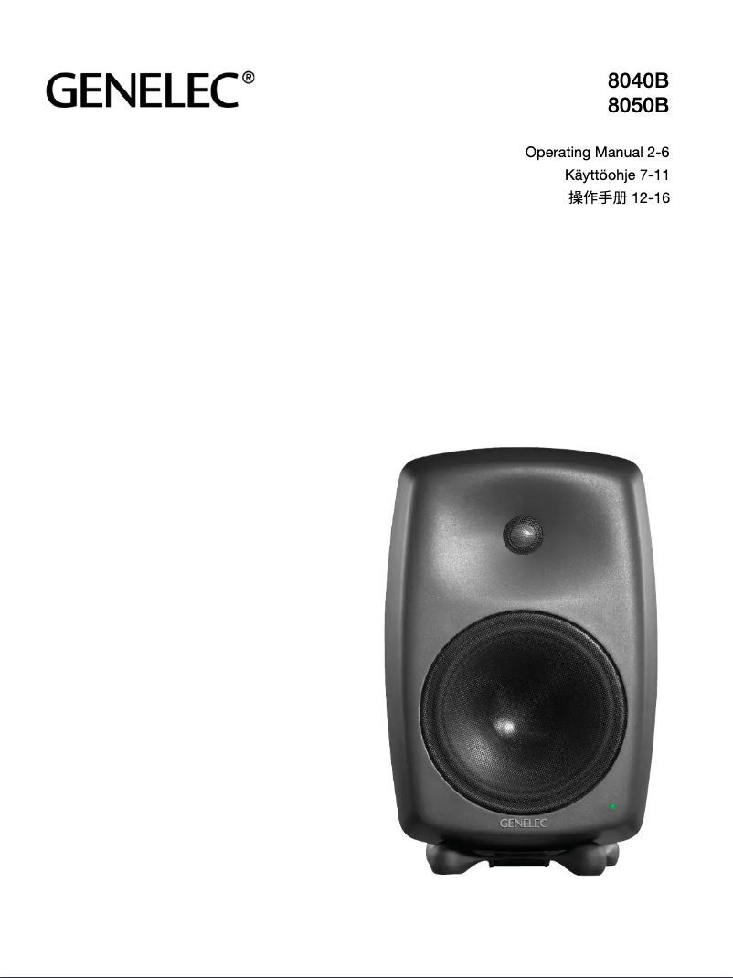 Page 1 de la notice Manuel utilisateur Genelec 8050B