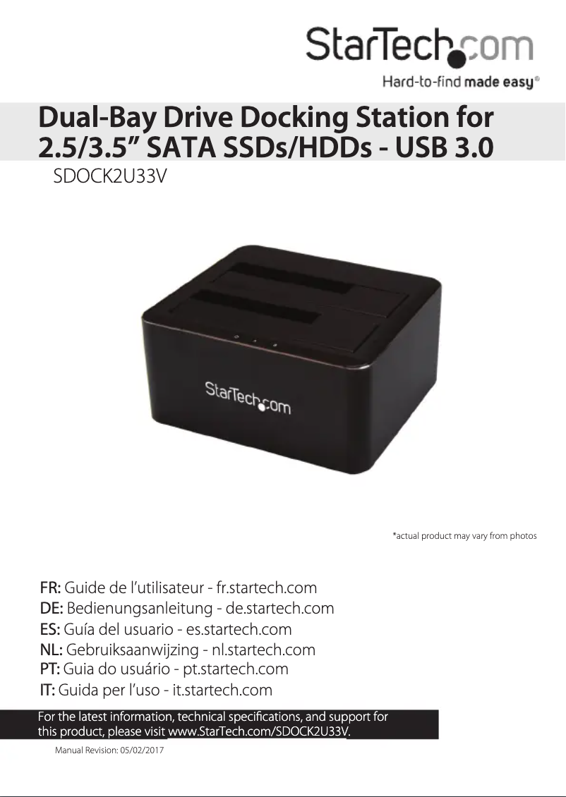 Image de la première page du manuel de l'appareil SDOCK2U33V
