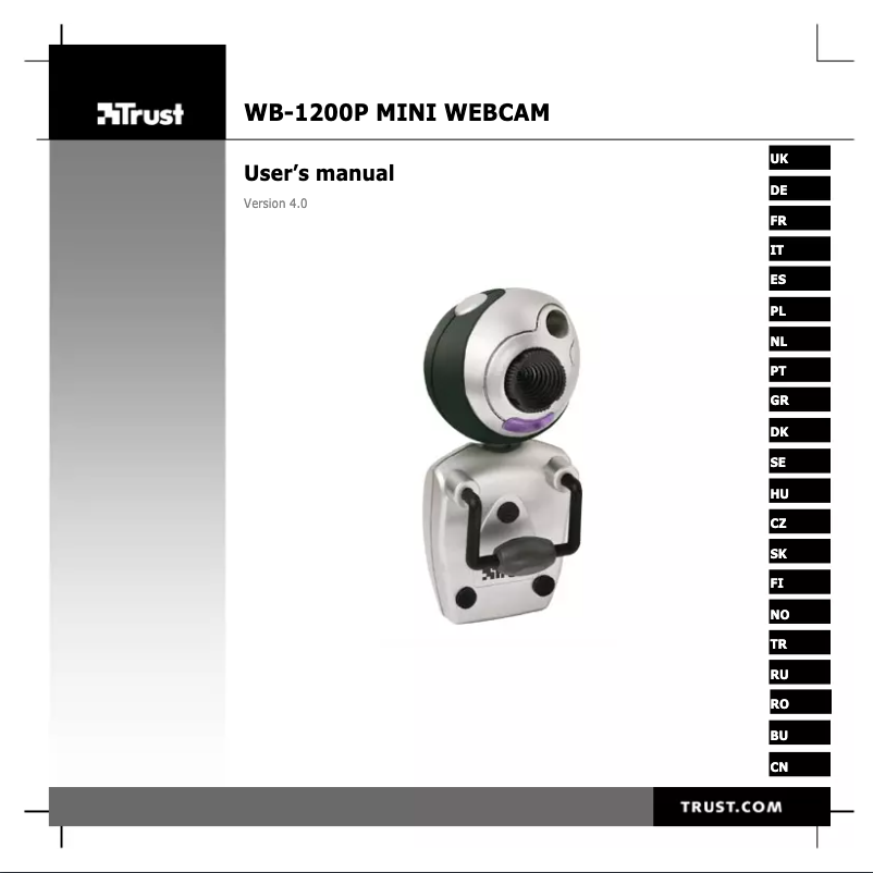 Page 1 de la notice Manuel utilisateur Trust WB-1200P