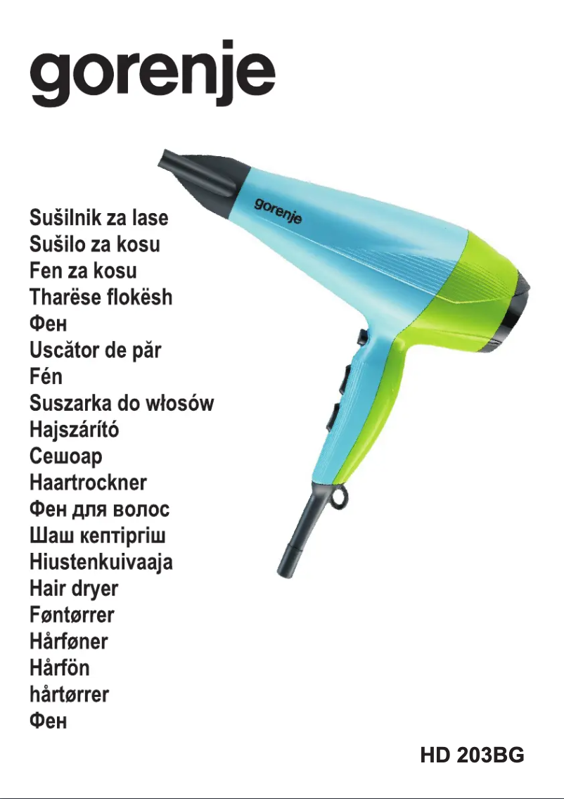 Image de la première page du manuel de l'appareil HD203BG