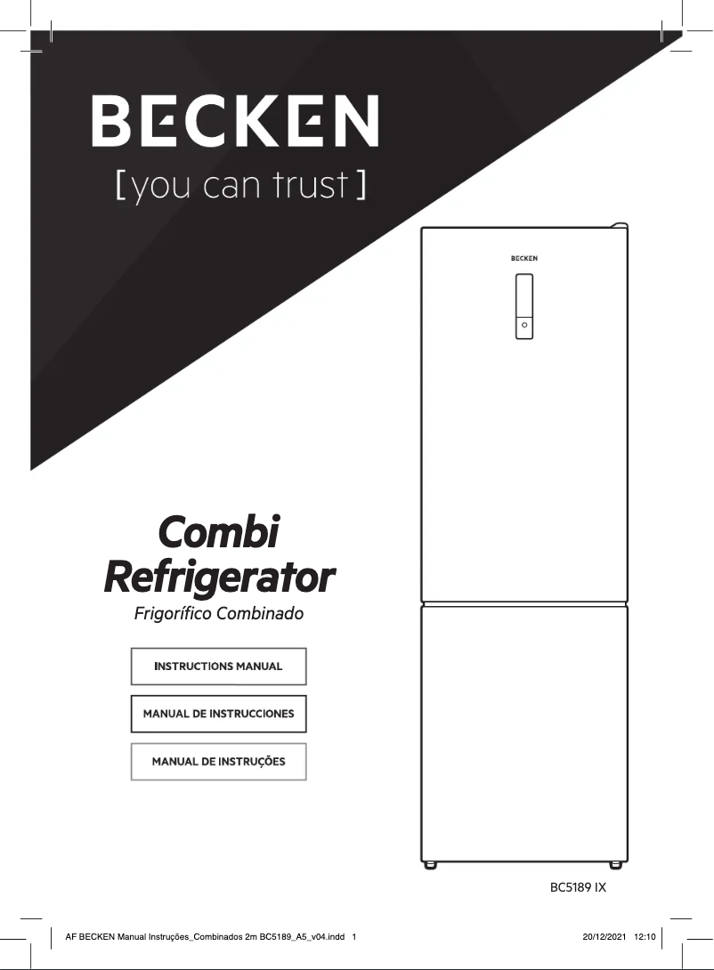 Page 1 de la notice Manuel utilisateur Becken BC5189 IX