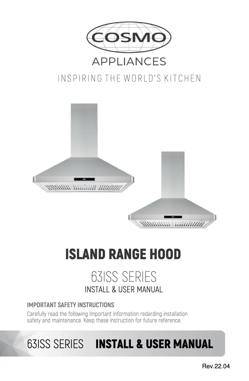 Image de la première page du manuel de l'appareil COS-63ISS75