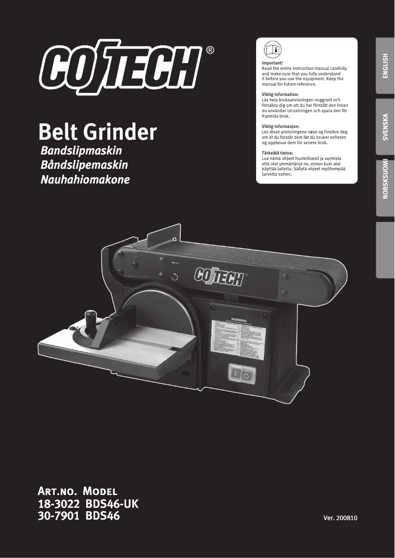 Page n°1 - Manuel utilisateur Cotech 30-7901