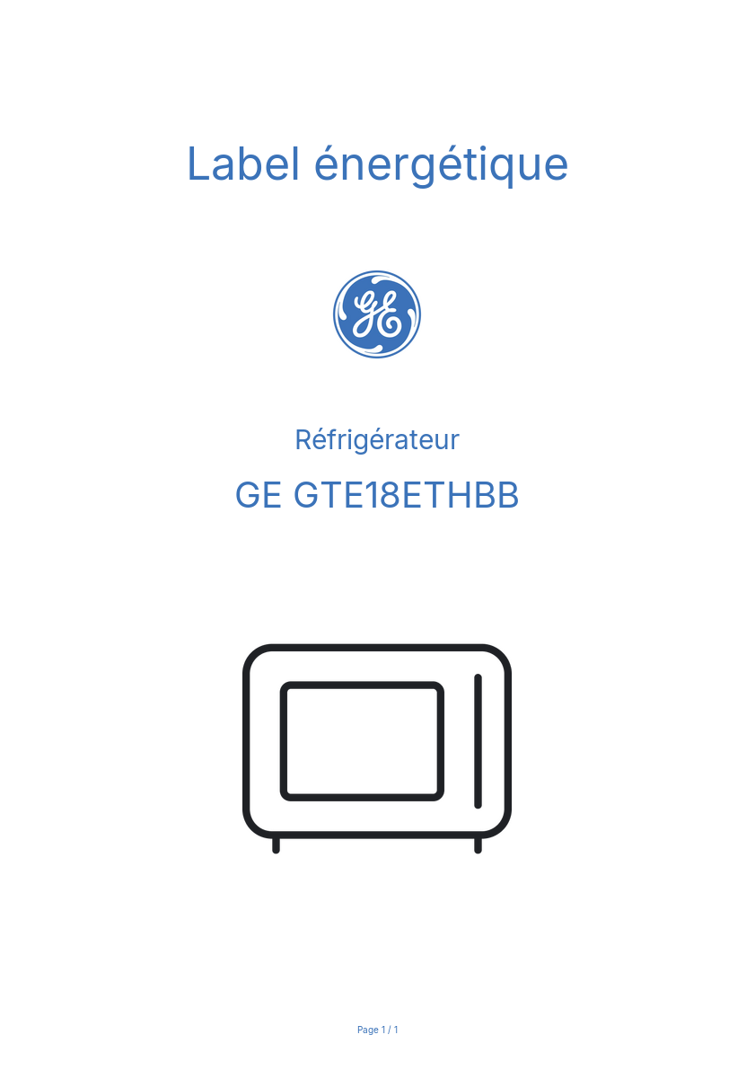 Image de la première page du manuel de l'appareil GTE18ETHBB