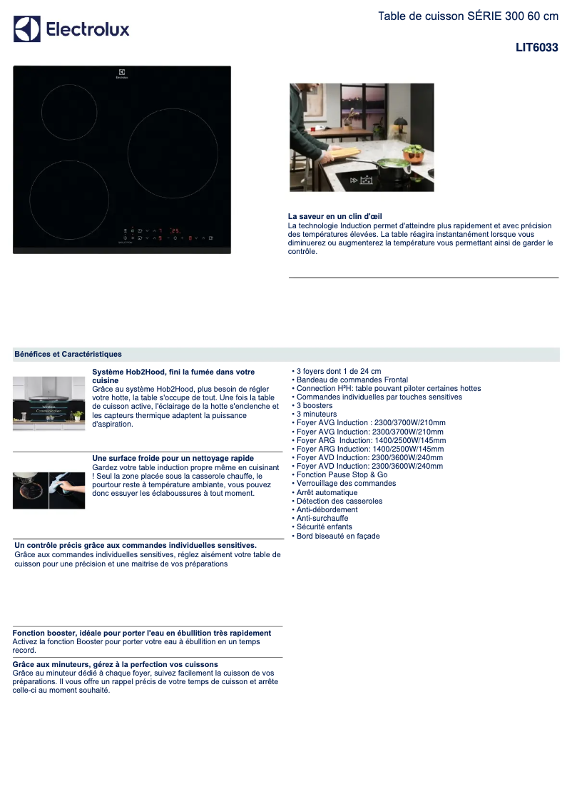 Page n°1 - Fiche technique Electrolux LIT6033