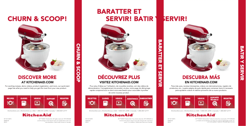 Page n°1 - Guide de démarrage rapide KitchenAid KSMICM