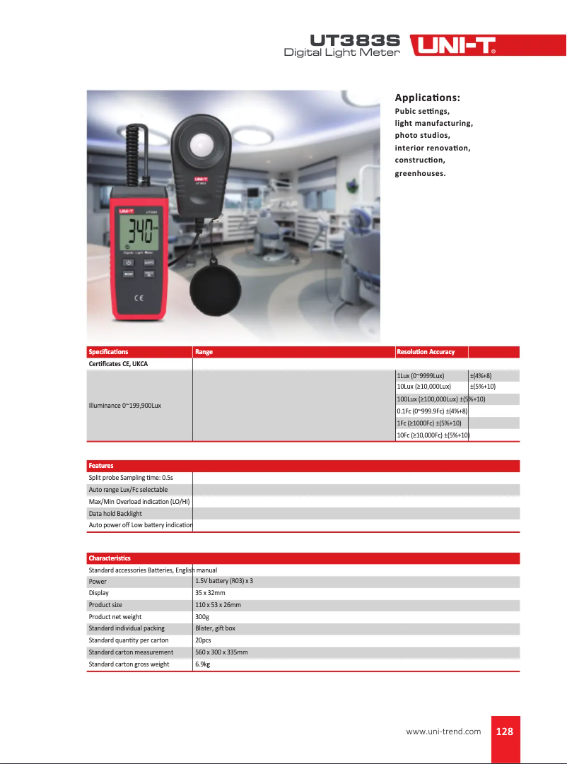 Image de la première page du manuel de l'appareil UT383s