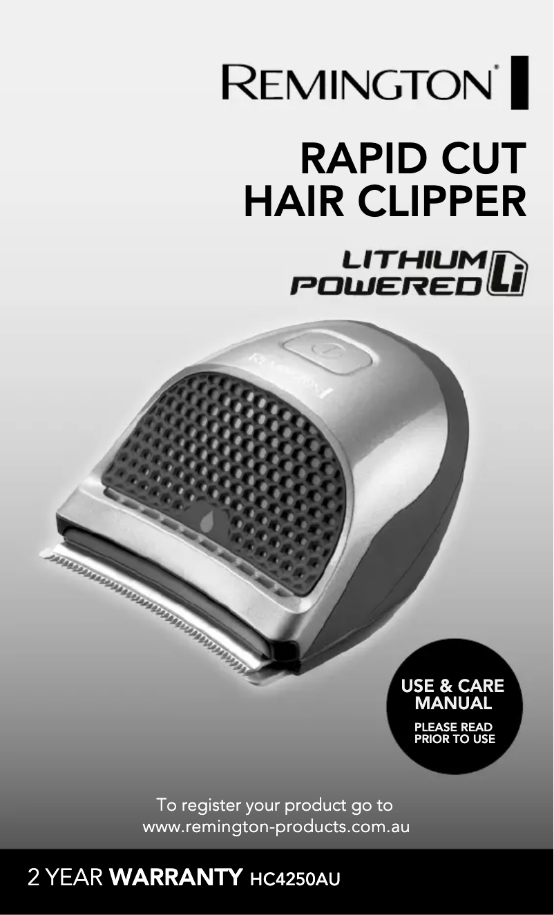 Page 1 de la notice Manuel utilisateur Remington Rapid Cut HC4250