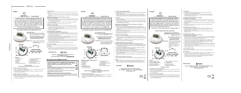 Page n°1 - Manuel utilisateur Sonic Alert SBP100SS