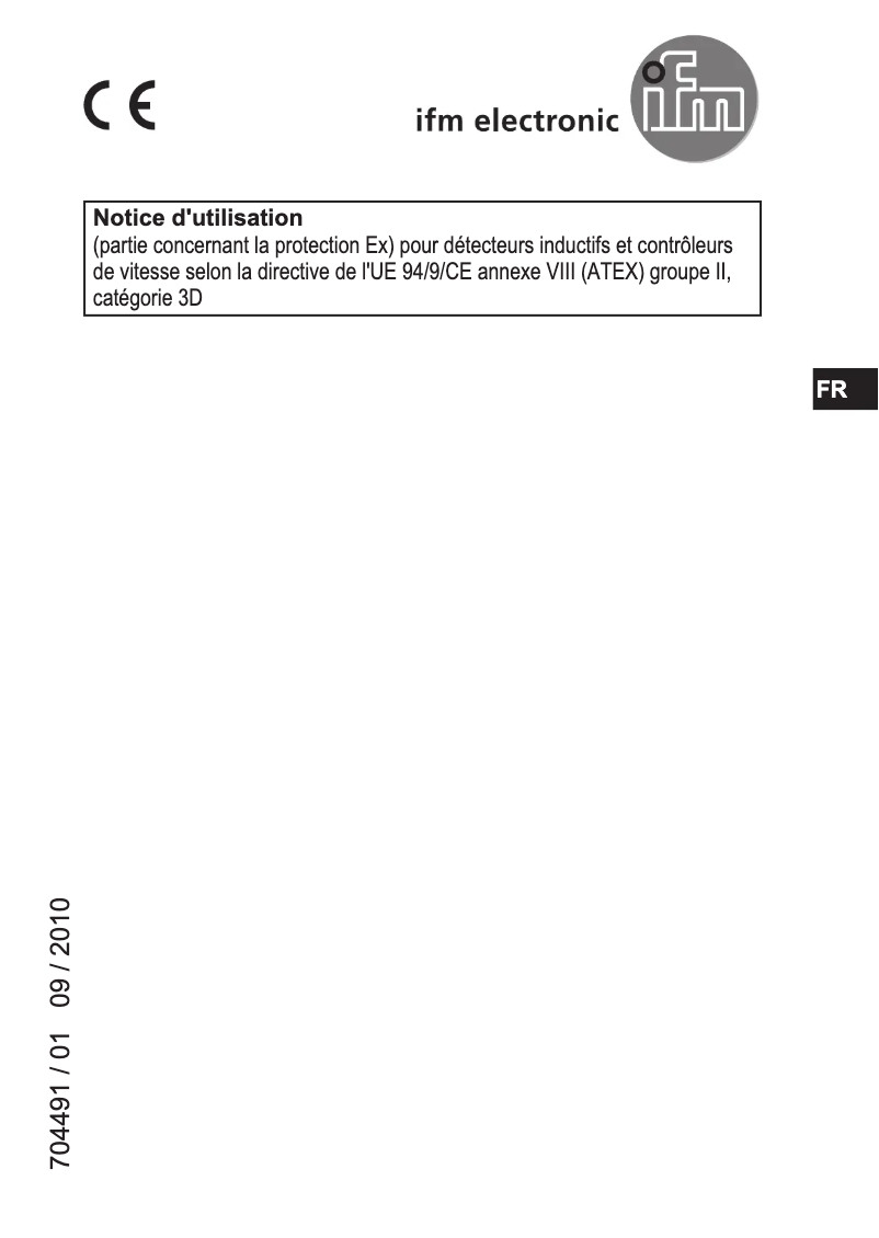 Page n°1 - Manuel utilisateur IFM IF501A