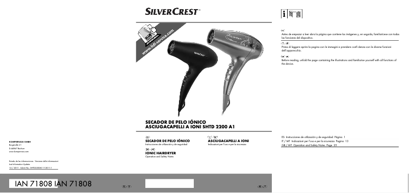 Image de la première page du manuel de l'appareil SHTD 2200 A1