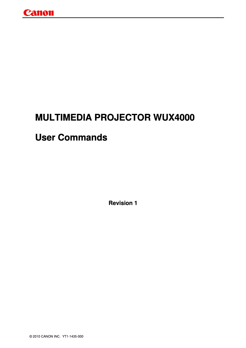 Page 1 de la notice Manuel utilisateur Canon REALiS WUX4000