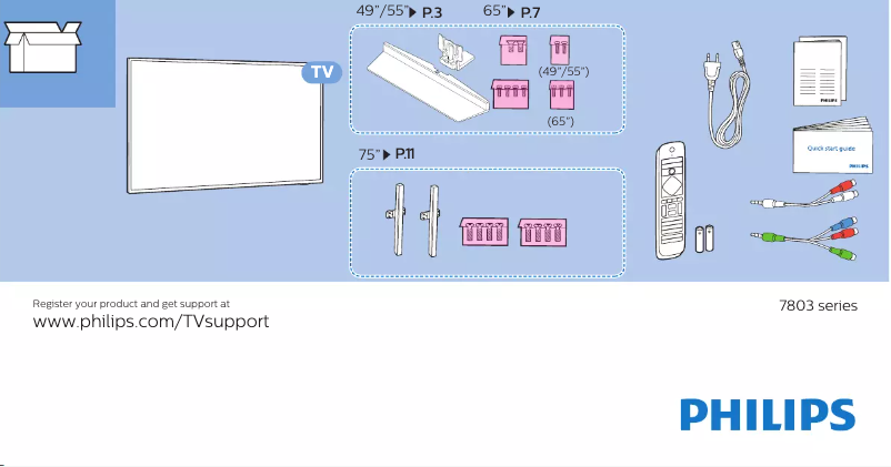 First page image of the manual for 49PUS7803