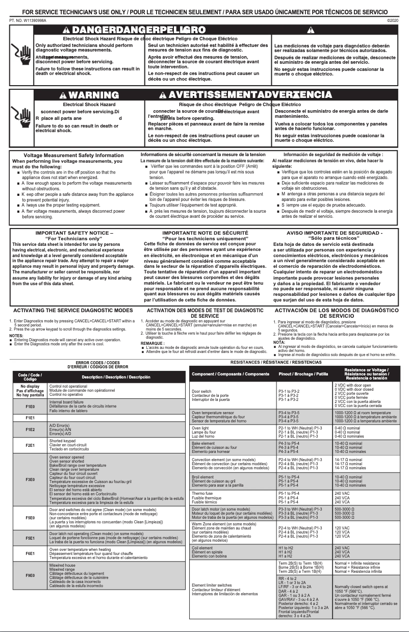 Page n°1 - Informations de garantie Maytag MER4600LS