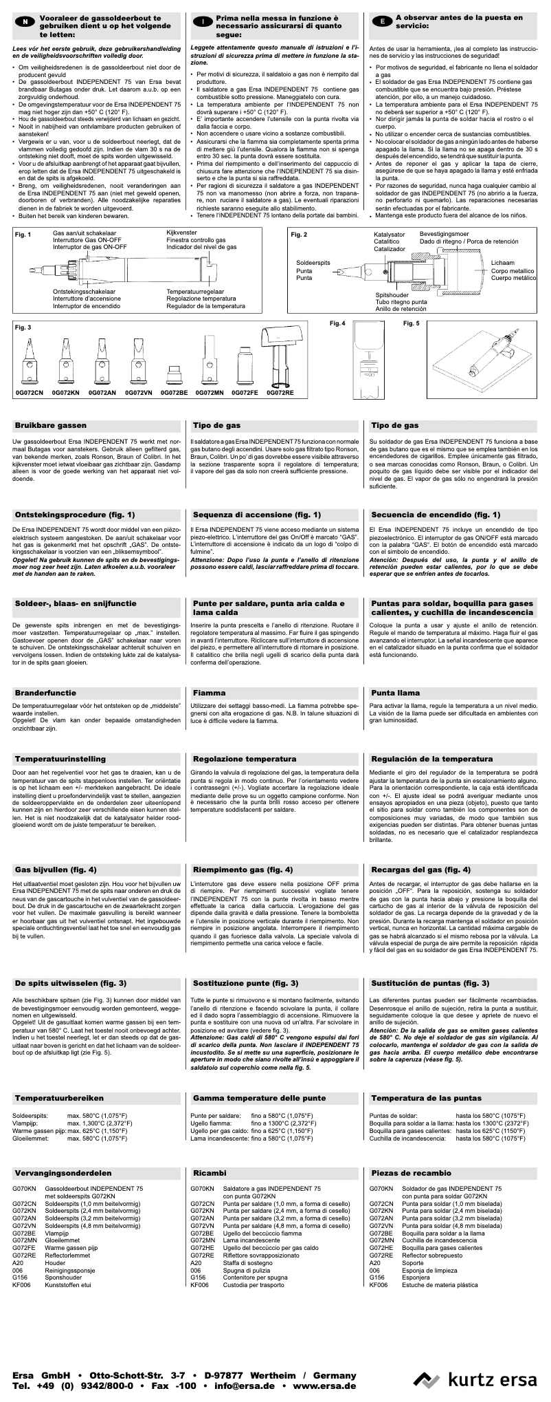 Image de la première page du manuel de l'appareil Independent 75