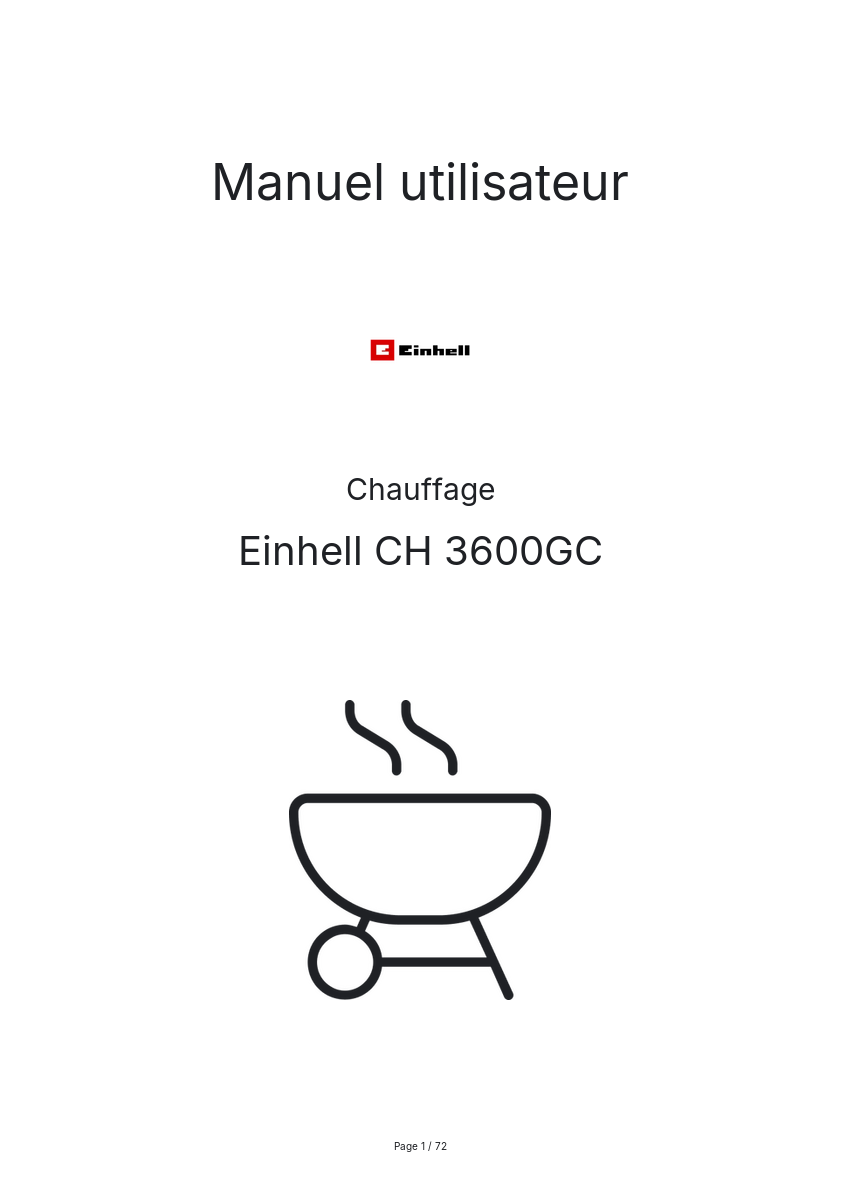 Image de la première page du manuel de l'appareil CH 3600GC