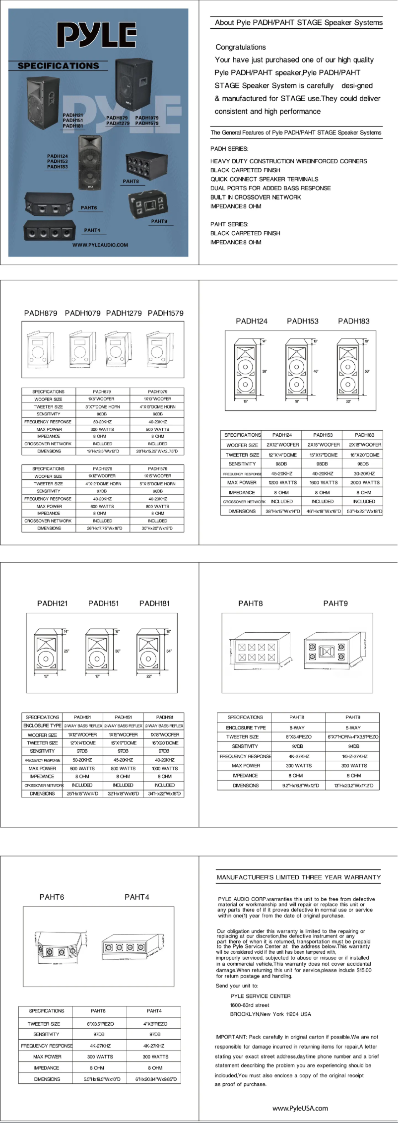 Image de la première page du manuel de l'appareil PAHT4
