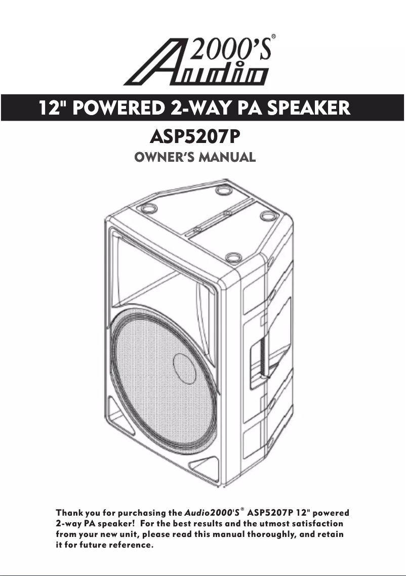 Image de la première page du manuel de l'appareil ASP5207P