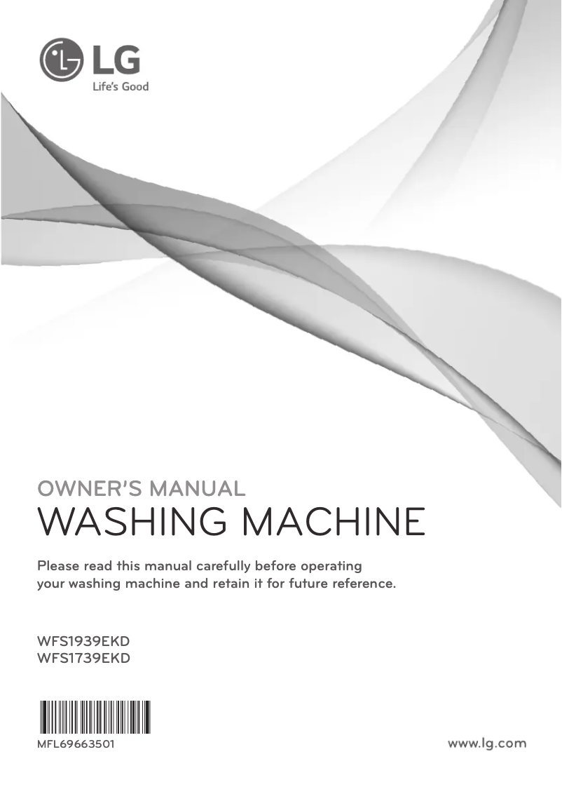Page n°1 - Manuel utilisateur LG WFS1739EKD