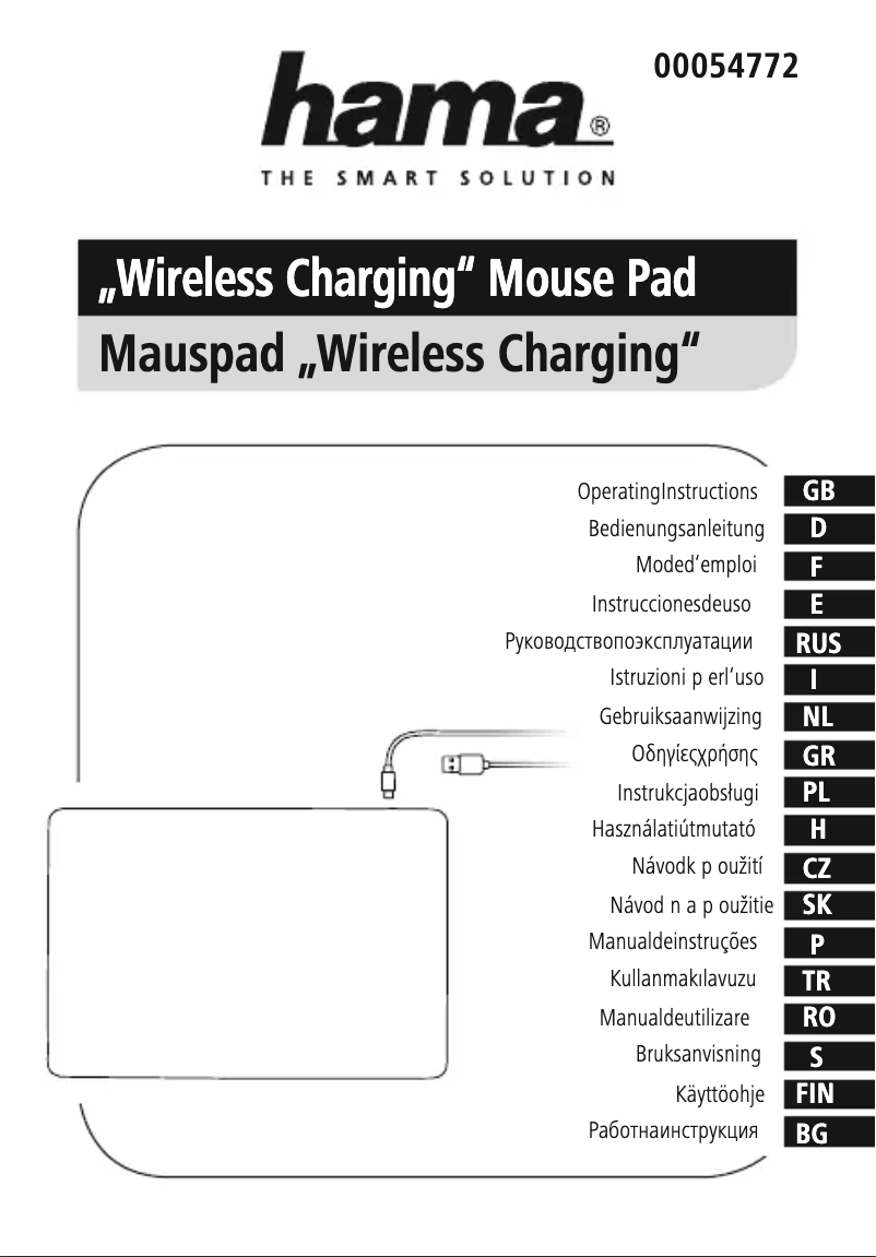 Page 1 de la notice Manuel utilisateur Hama 00054772