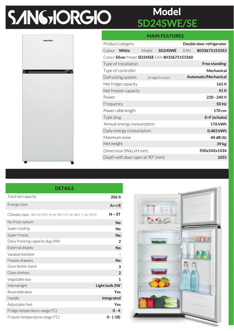 Page 1 de la notice Manuel utilisateur SanGiorgio SD24SSE