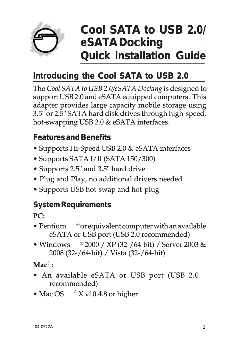 Página 1 del manual Manual de usuario Siig SC-SA0312-S1