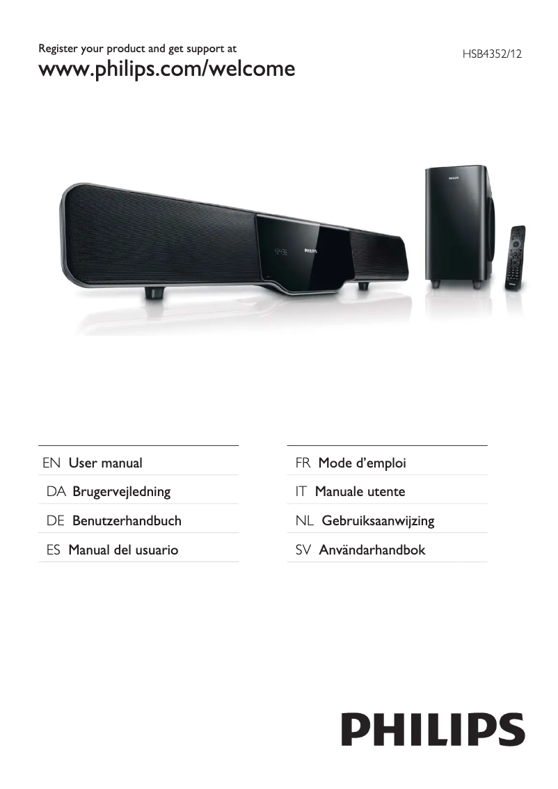 Página 1 del manual Manual de usuario Philips HSB4352