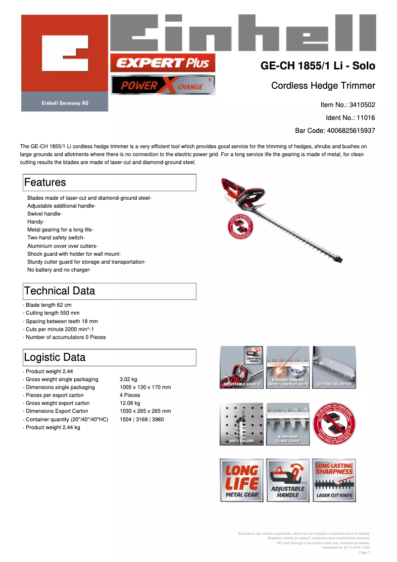 Image de la première page du manuel de l'appareil GC-CH 1855/1 Li-Solo