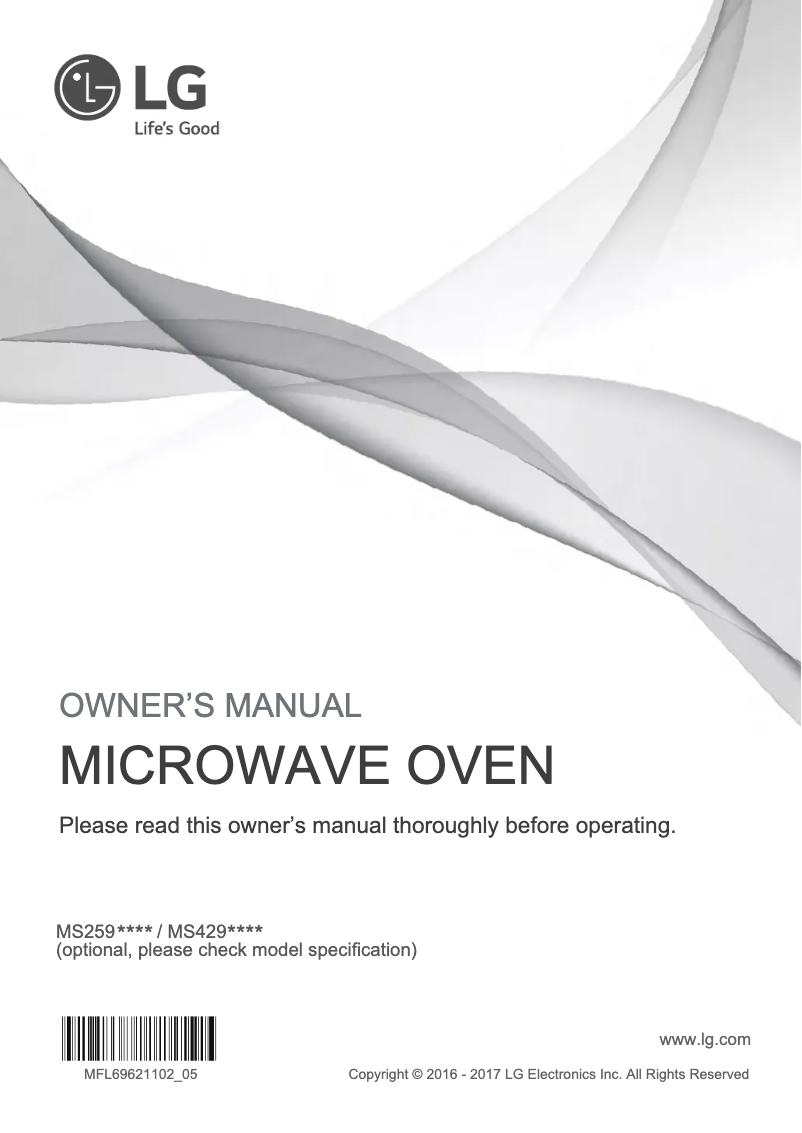Page 1 de la notice Manuel utilisateur LG NeoChef MS4296