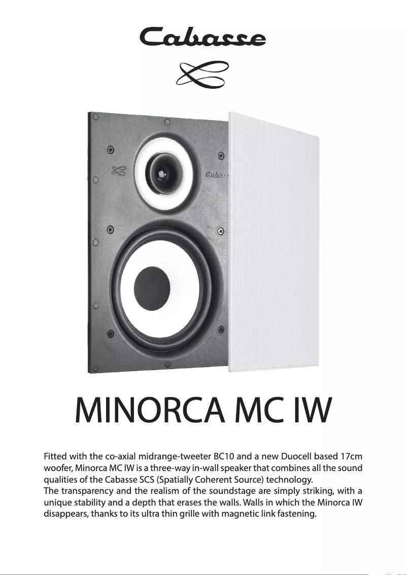 Page 1 de la notice Fiche technique Cabasse Minorca IW