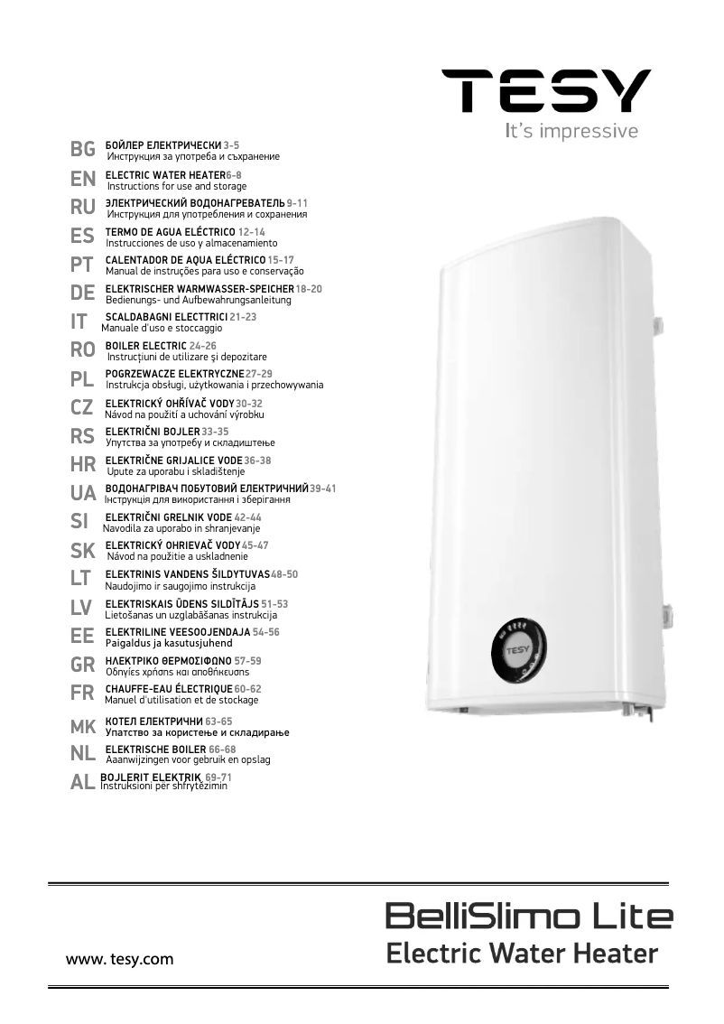 Image de la première page du manuel de l'appareil BelliSlimo Dry 80