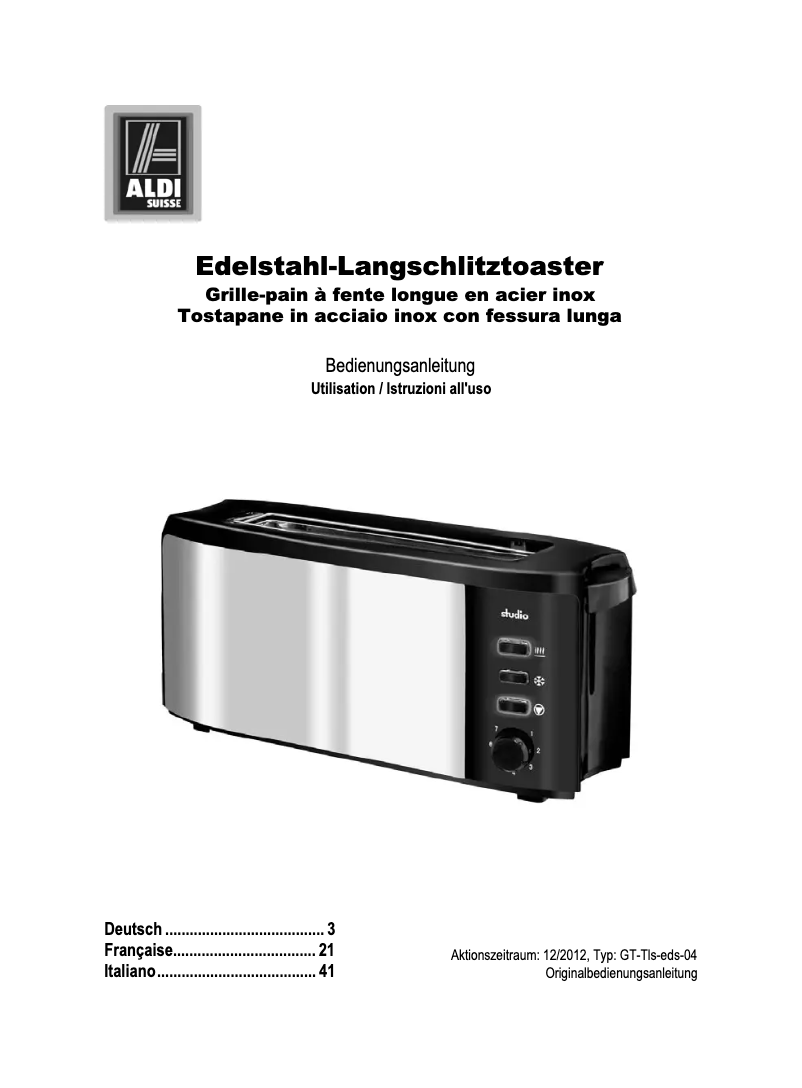 Page n°1 - Manuel utilisateur Studio GT-Tls-eds-04