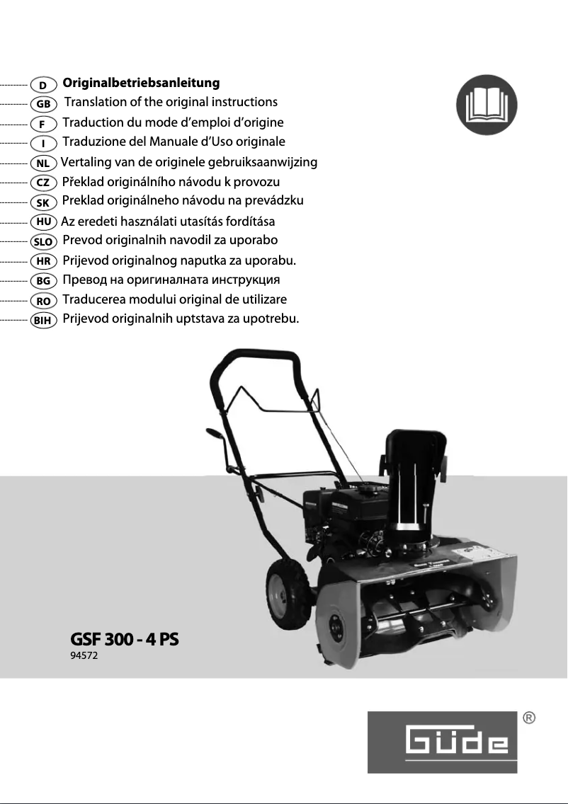 Page 1 de la notice Manuel utilisateur Güde GSF 300- 4,9 PS