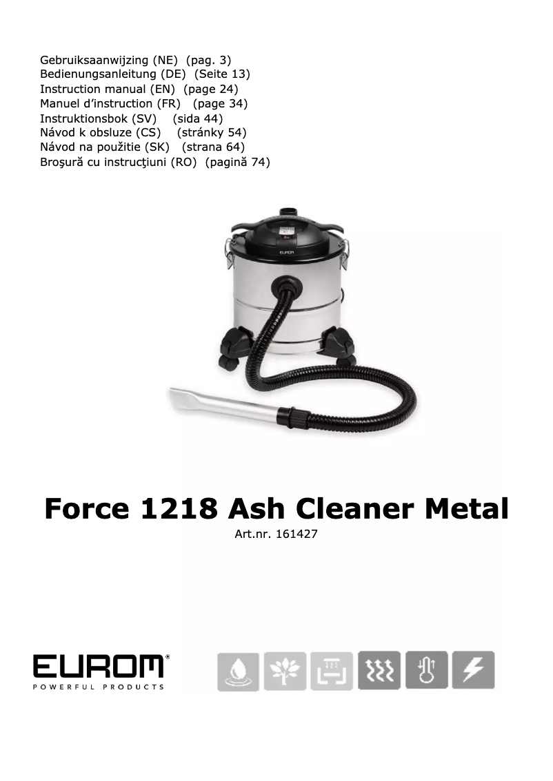 Page n°1 - Manuel utilisateur Eurom Force 1218