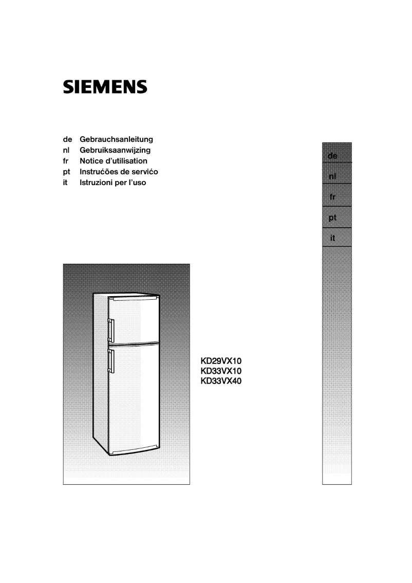 Page n°1 - Manuel utilisateur Siemens KD29VX10