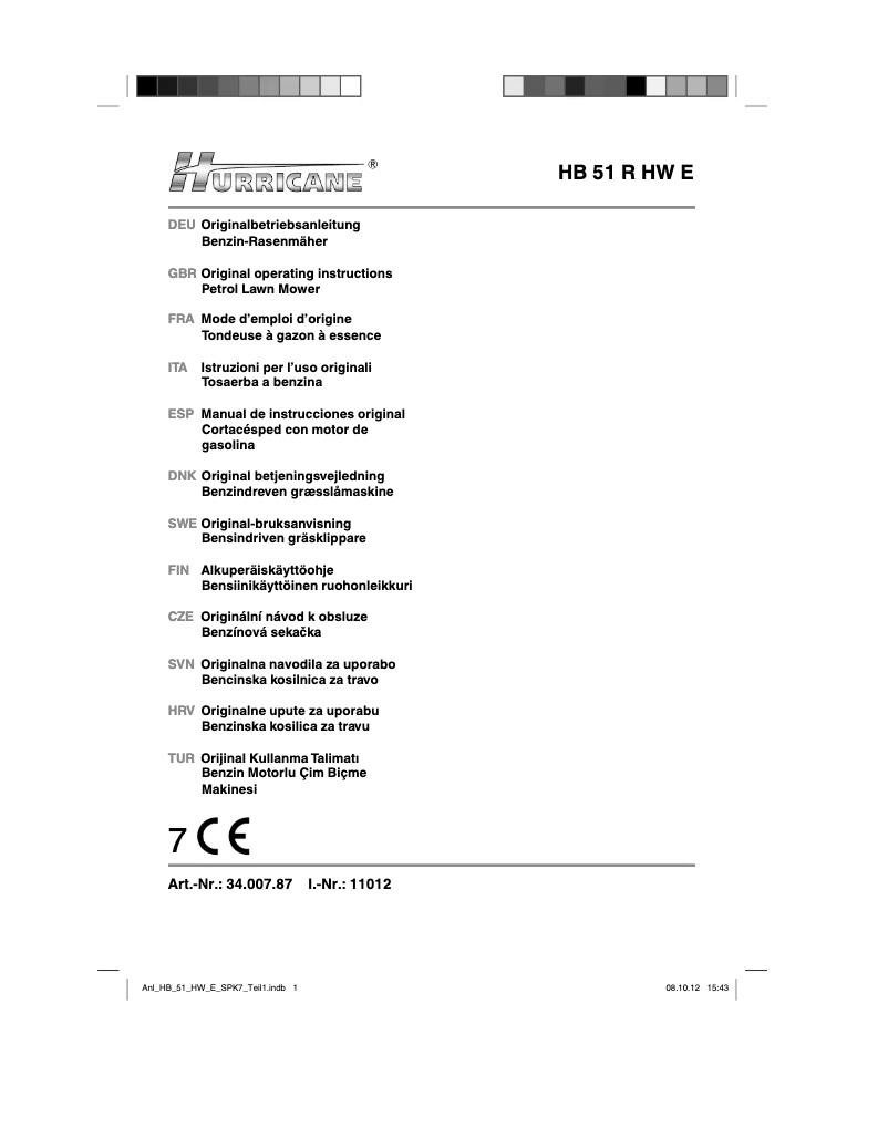 Page n°1 - Manuel utilisateur Hurricane HB 51 R HW E