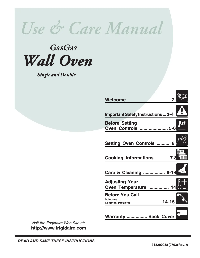 Page 1 de la notice Manuel utilisateur Frigidaire FGB24L2EC