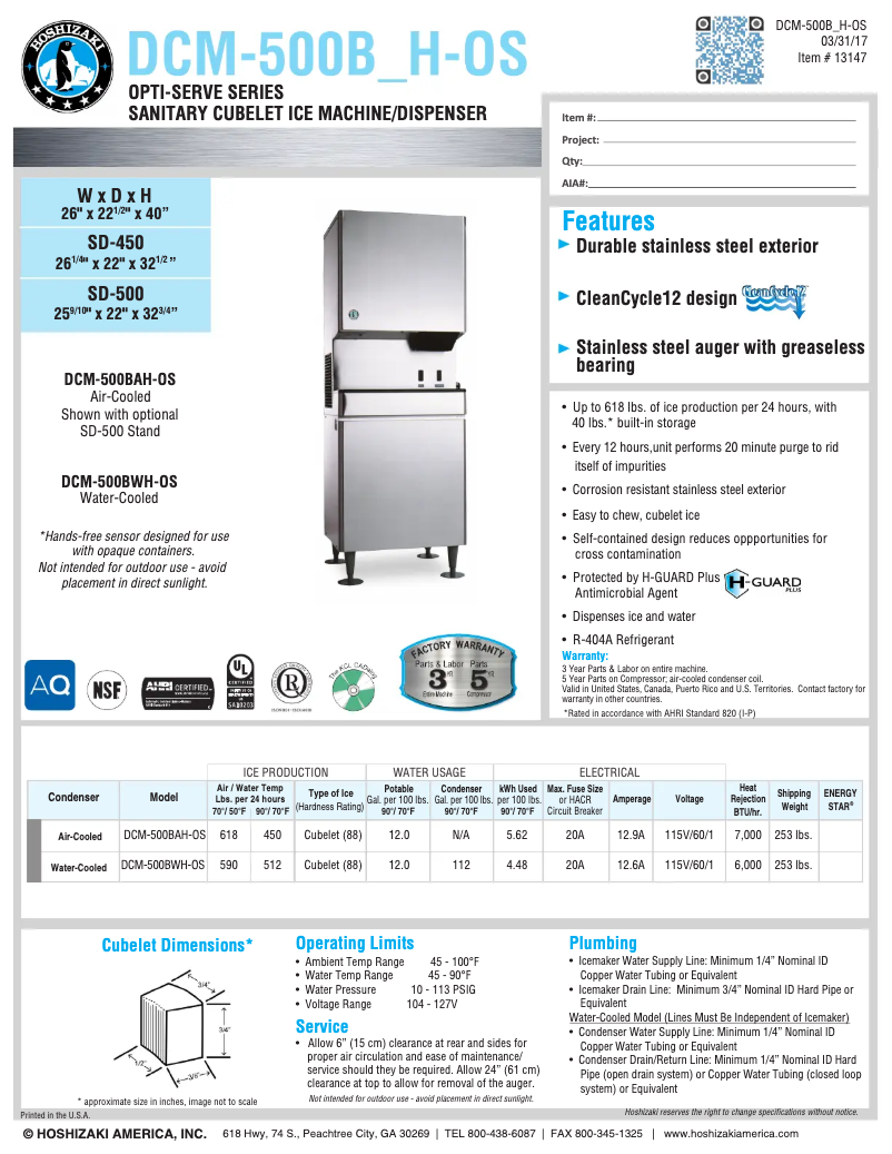 Image de la première page du manuel de l'appareil DCM-500BWH-OS