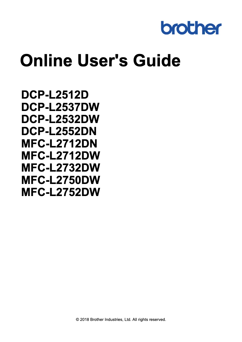 Page 1 de la notice Manuel utilisateur Brother MFC-L2732DW