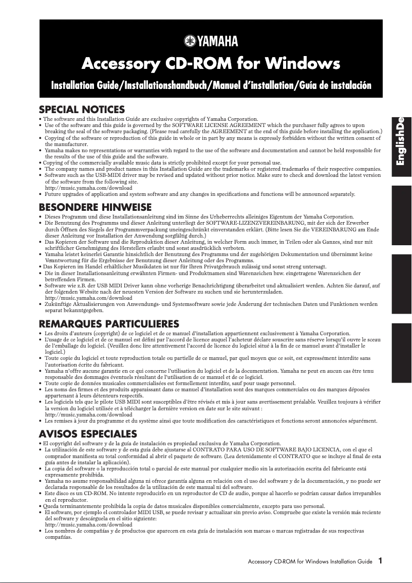 Page 1 de la notice Manuel utilisateur Yamaha Clavinova CLP-370