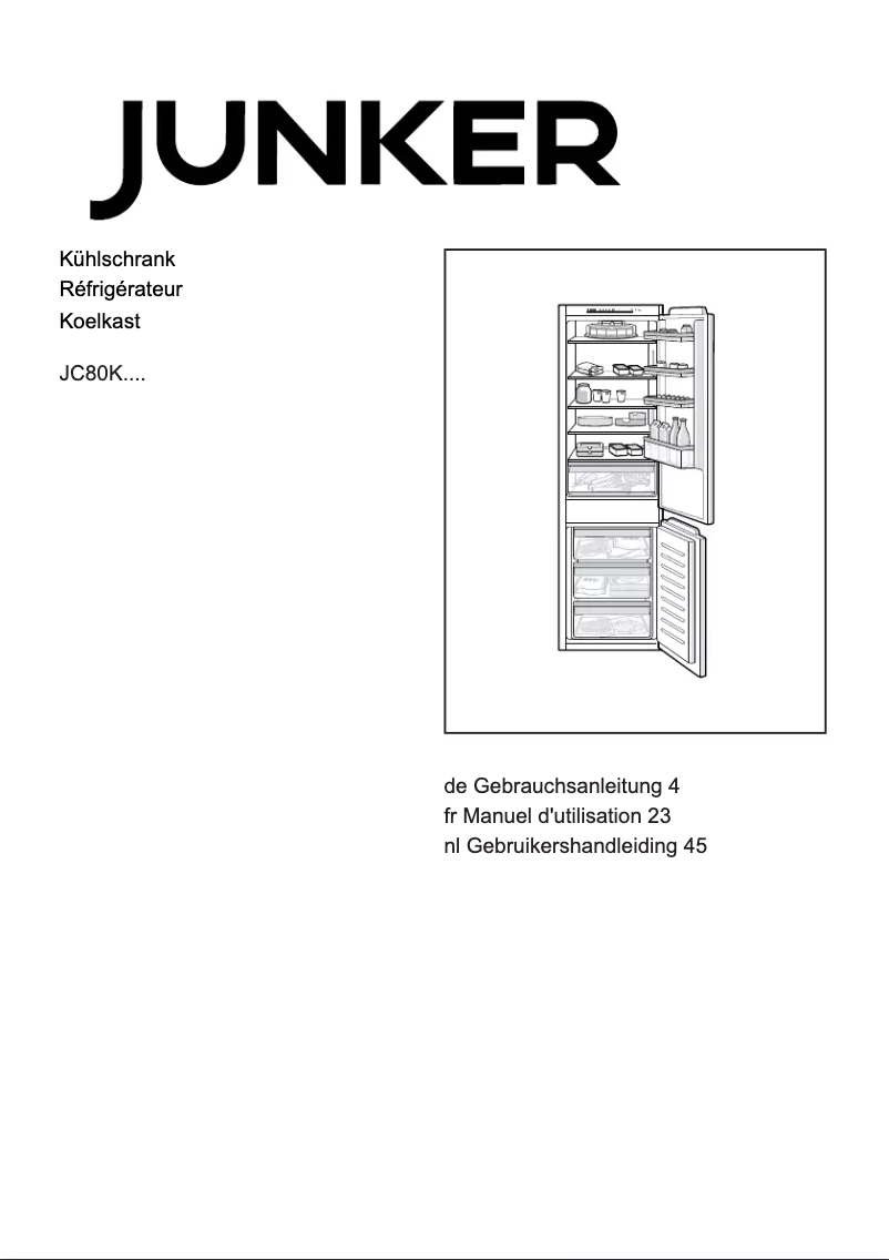 Page n°1 - Manuel utilisateur Junker JC80KCSE0