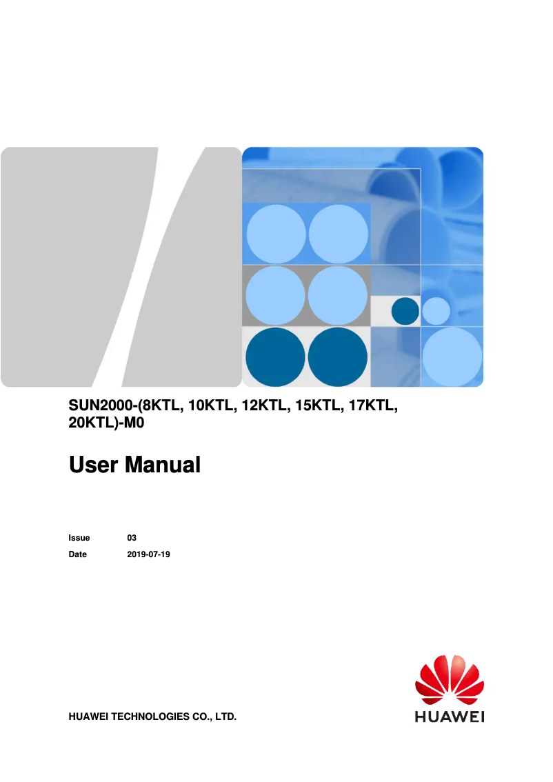 Page 1 de la notice Manuel utilisateur Huawei SUN2000MA-20KTL-M0