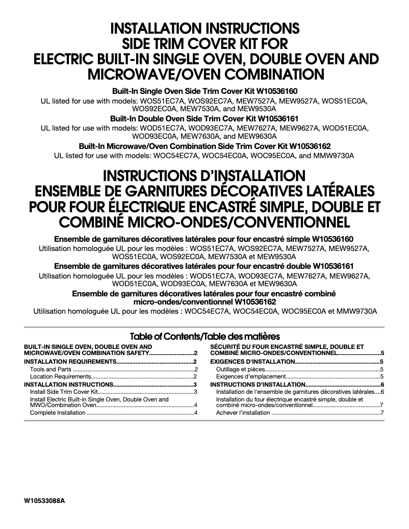 Page n°1 - Manuel utilisateur Maytag W10536162
