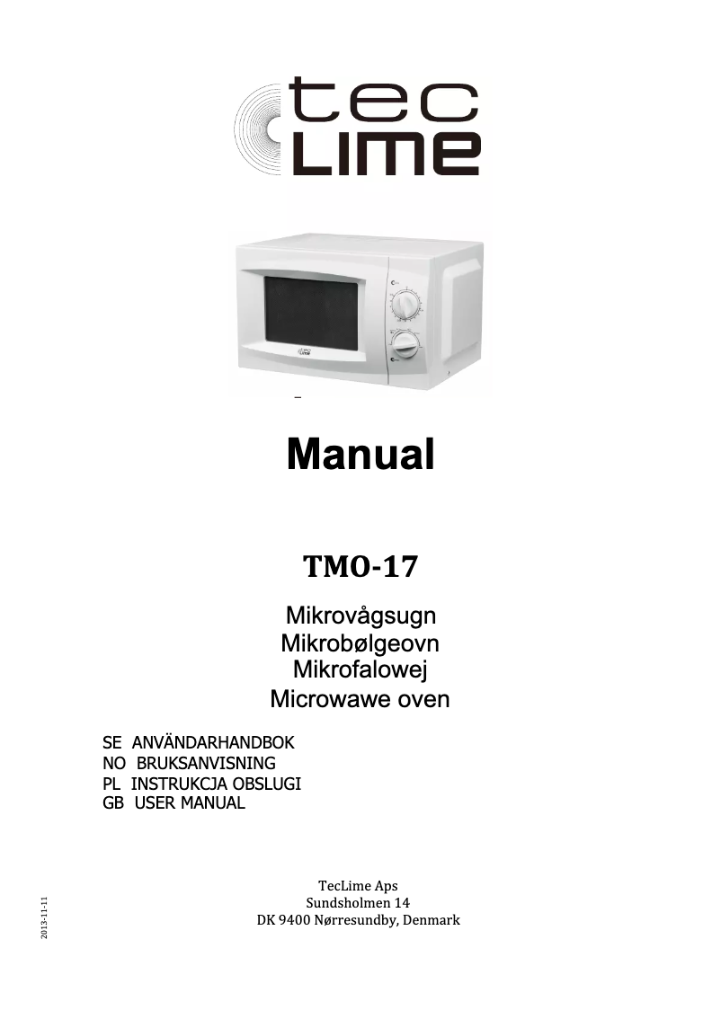 Image de la première page du manuel de l'appareil TMO-17